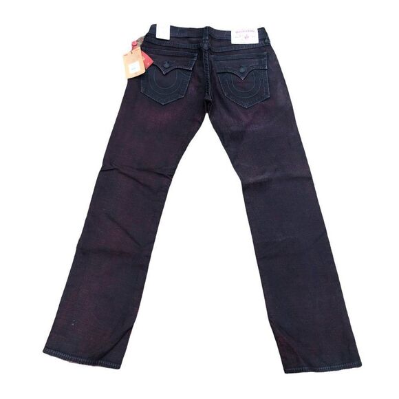 BRAND New True Religion Jeans Size 32 STRAIGHT BIG T Black/Red - Picture 3 of 16